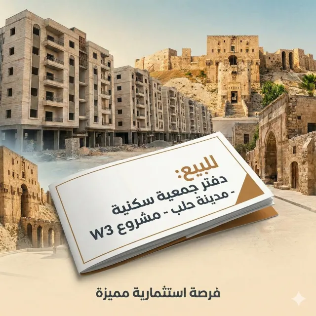 دفتر جمعية سكنية w3 للبيع في حلب • جمعية الزهراء