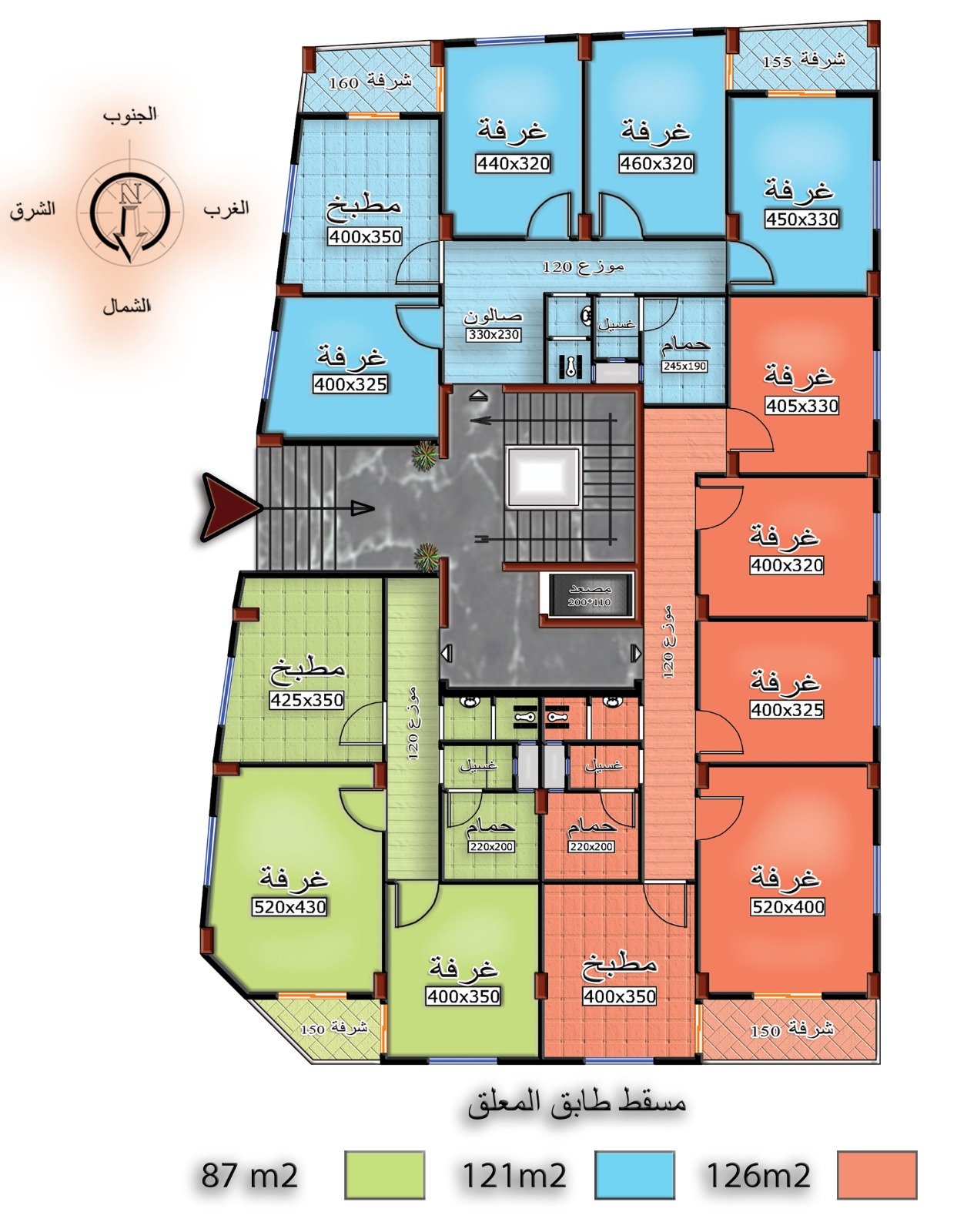 للبيع بالتقسيط عدة شقق سكنية قيد الانشاء حريتان منطقة النحاس - صورة 5